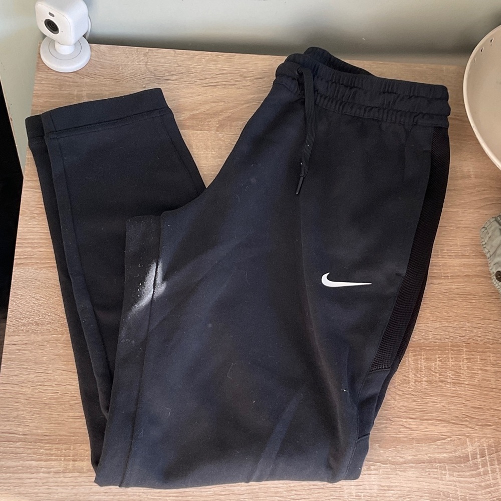 Nike Dark Sweatpants with White Swoosh